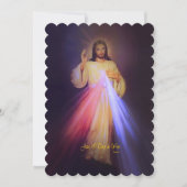 Göttliche Barmherzigkeit Gold mit Kapellgebet Feiertagskarte (Vorderseite)