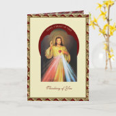 Göttliche Barmherzigkeit Heilige Herzschrift Relig Karte (Gelbe Blume)