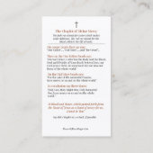 Göttliche Barmherzigkeit Jesu Kaplols katholische Visitenkarte (Rückseite)