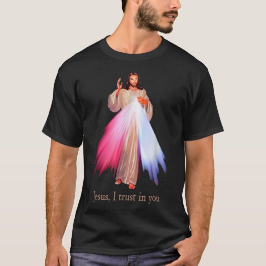 Göttliche Barmherzigkeit Jesus, dem ich dir vertra T-Shirt (Vorderseite)