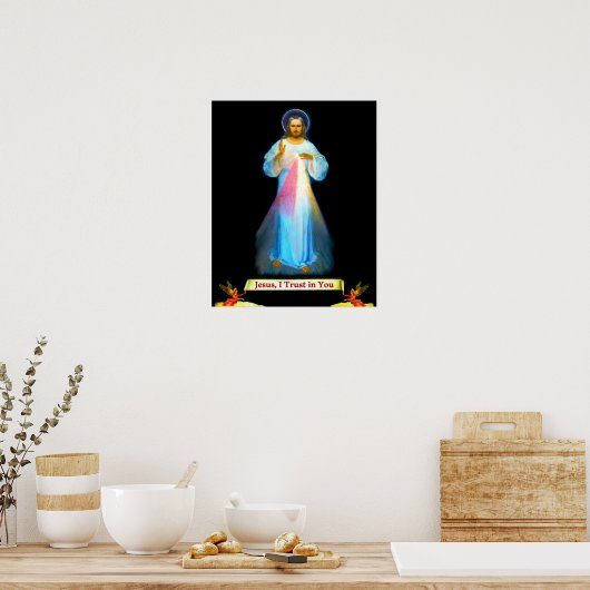 Göttliche Barmherzigkeit Jesus Faustina und Engel Poster (Küche)
