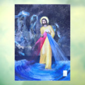 Göttliche Barmherzigkeit Jesus geht mit Sternen au Fensteraufkleber (Blatt 3)