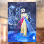 Göttliche Barmherzigkeit Jesus geht mit Sternen au Fensteraufkleber (Blatt 2)
