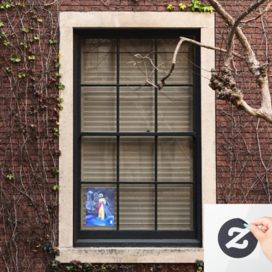 Göttliche Barmherzigkeit Jesus geht mit Sternen au Fensteraufkleber (Fenster Zuhause)