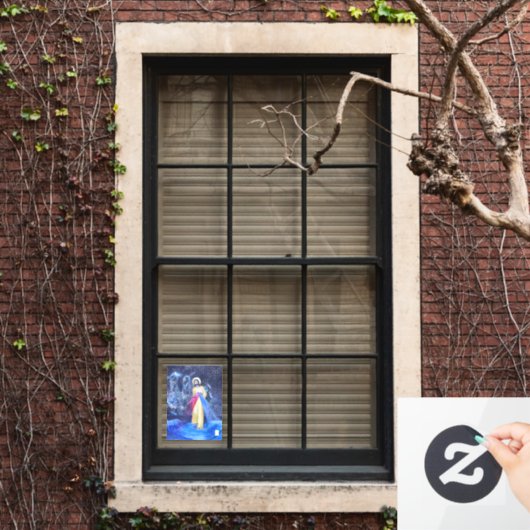 Göttliche Barmherzigkeit Jesus geht mit Sternen au Fensteraufkleber (Fenster Zuhause)
