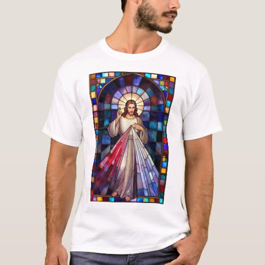 Göttliche Barmherzigkeit Jesus Herren T-Shirt (Vorderseite)