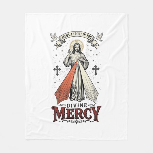 Göttliche Barmherzigkeit Jesus ich vertraue auf Di Fleecedecke (Vorderseite)