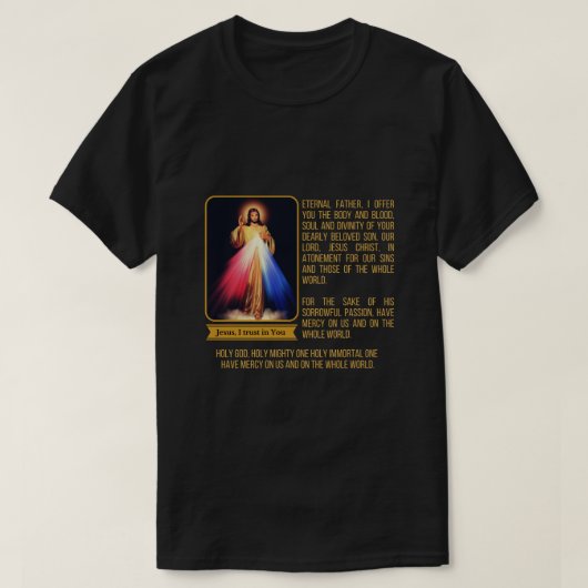 Göttliche Barmherzigkeit Jesus Image Kaplet Novena T-Shirt (Design vorne)