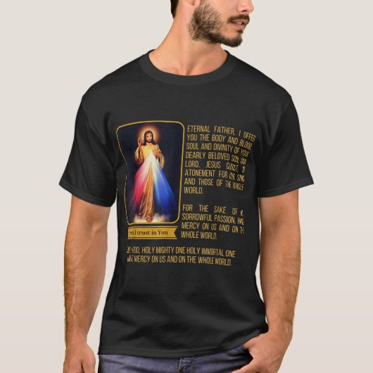 Göttliche Barmherzigkeit Jesus Image Kaplet Novena T-Shirt (Vorderseite)