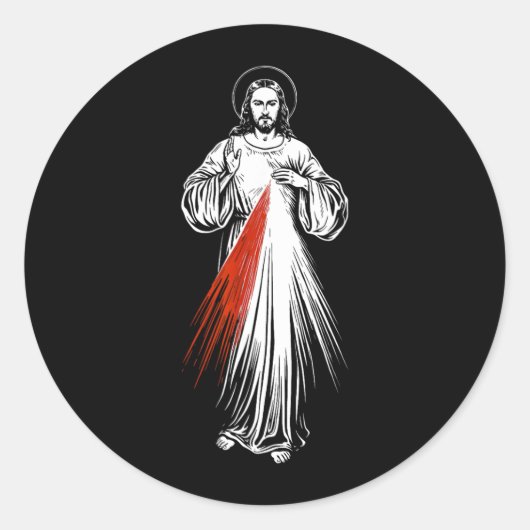 Göttliche Barmherzigkeit Jesus Katholischer Glaube Runder Aufkleber (Vorderseite)