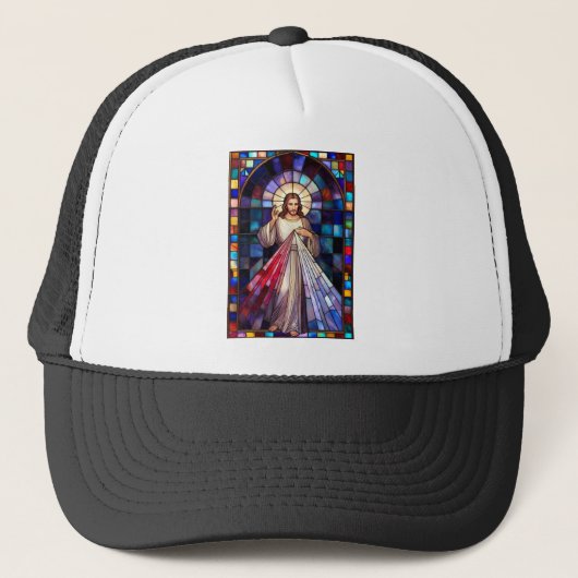 Göttliche Barmherzigkeit Jesus Trucker-Mütze Truckerkappe (Vorderseite)