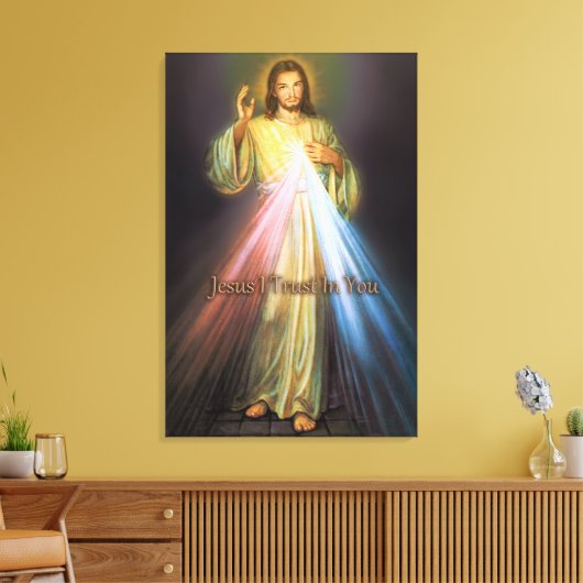 Göttliche Barmherzigkeit Jesus vertraue ich auf eu Leinwanddruck (Insitu (Wohnzimmer))