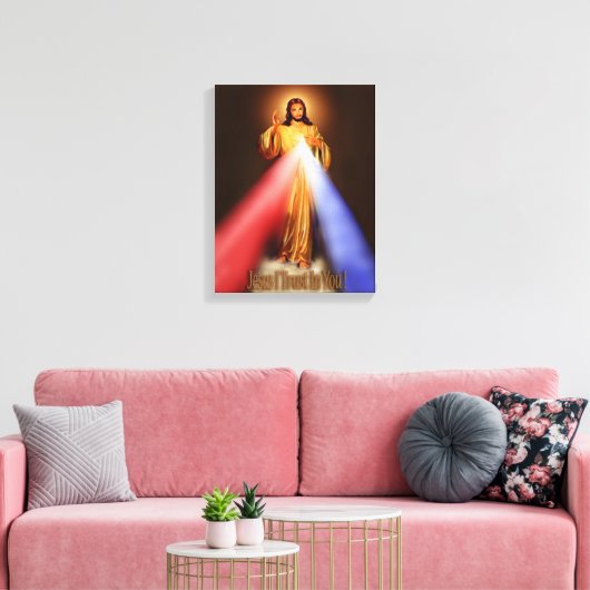 Göttliche Barmherzigkeit Jesus vertraue ich auf eu Leinwanddruck (Insitu (Wohnzimmer))