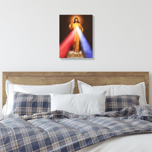 Göttliche Barmherzigkeit Jesus vertraue ich auf eu Leinwanddruck (Insitu (Schlafzimmer))