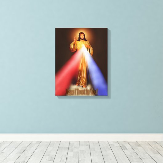 Göttliche Barmherzigkeit Jesus vertraue ich auf eu Leinwanddruck (Insitu (Holzboden))