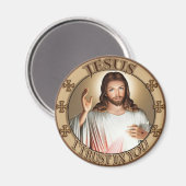 Göttliche Barmherzigkeit Jesus vertraue ich auf eu Magnet (Vorderseite/Rückseite)