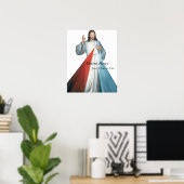 Göttliche Barmherzigkeit Jesus vertraue ich auf eu Poster (Heimbüro)