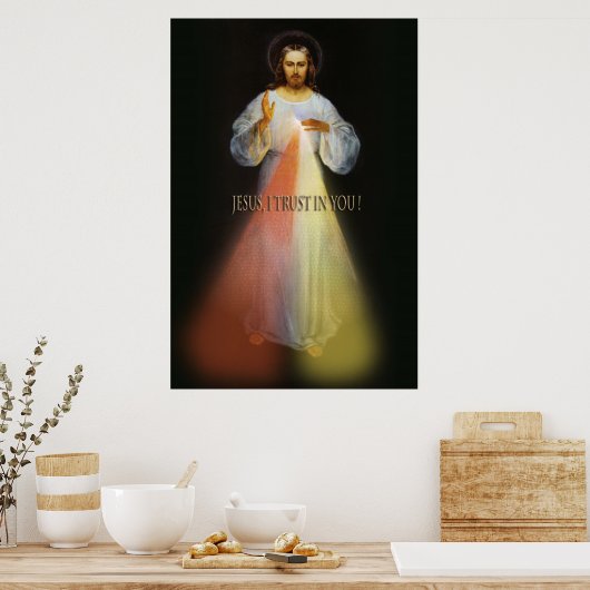 Göttliche Barmherzigkeit Jesus vertraue ich auf eu Poster (Küche)