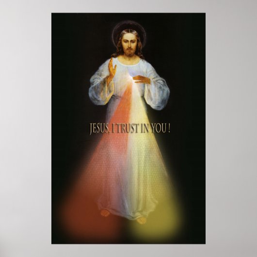 Göttliche Barmherzigkeit Jesus vertraue ich auf eu Poster (Vorne)