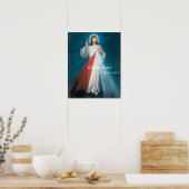 Göttliche Barmherzigkeit Jesus vertraue ich auf eu Poster (Küche)