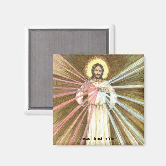 Göttliche Barmherzigkeit-Jesus vertraue ich auf Si Magnet (Vorderseite/Rückseite)