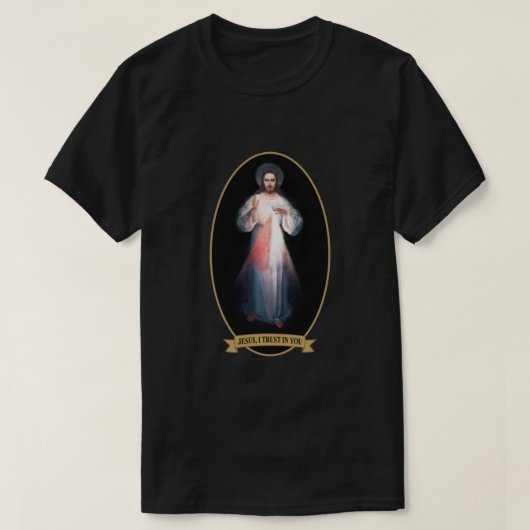 Göttliche Barmherzigkeit Jesus vertraue ich dir T-Shirt (Design vorne)