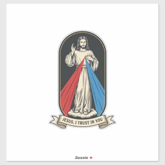 Göttliche Barmherzigkeit Jesus Vintage Aufkleber (Blatt)