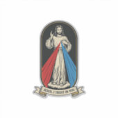 Göttliche Barmherzigkeit Jesus Vintage Aufkleber (Vorderseite)