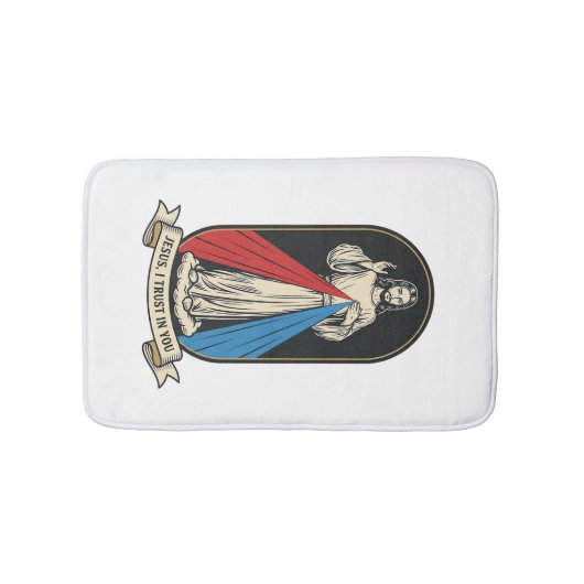 Göttliche Barmherzigkeit Jesus Vintage Badematte (Vorderseite)