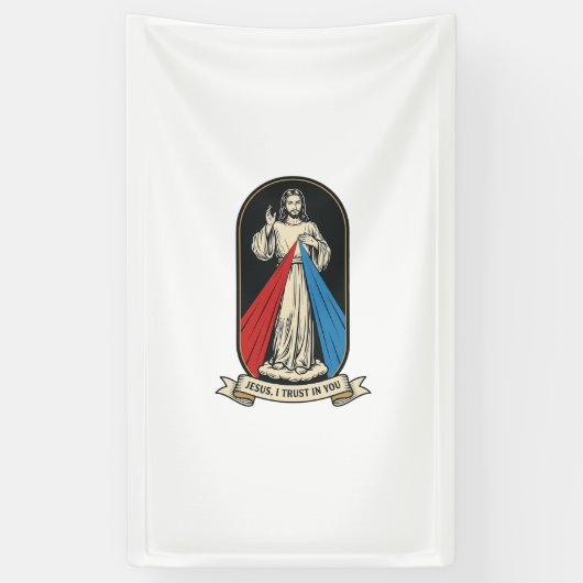 Göttliche Barmherzigkeit Jesus Vintage Banner (Vertikal)