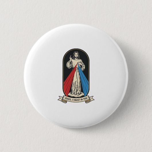 Göttliche Barmherzigkeit Jesus Vintage Button (Vorderseite)