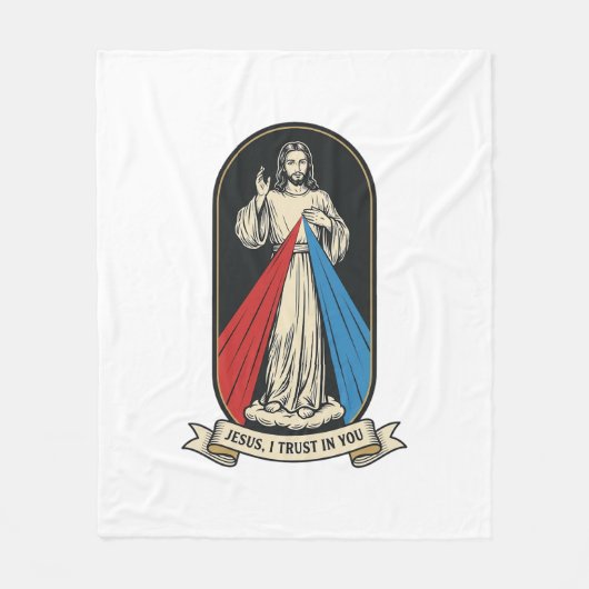 Göttliche Barmherzigkeit Jesus Vintage Fleecedecke (Vorderseite)