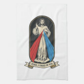 Göttliche Barmherzigkeit Jesus Vintage Geschirrtuch (Vertikal)