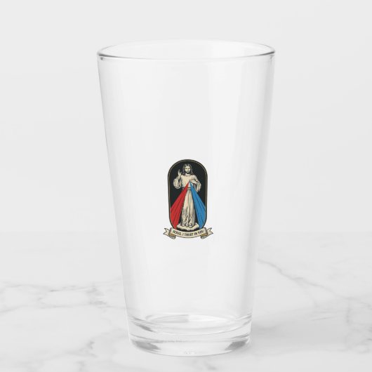 Göttliche Barmherzigkeit Jesus Vintage Glas (Vorderseite)