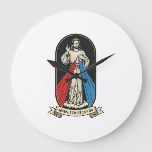 Göttliche Barmherzigkeit Jesus Vintage Große Wanduhr