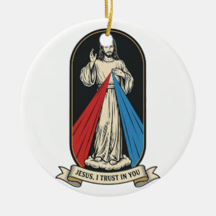 Göttliche Barmherzigkeit Jesus Vintage Keramik Ornament