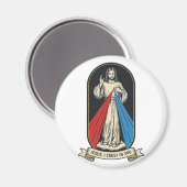 Göttliche Barmherzigkeit Jesus Vintage Magnet (Vorderseite/Rückseite)