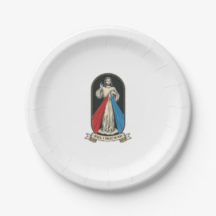 Göttliche Barmherzigkeit Jesus Vintage Pappteller