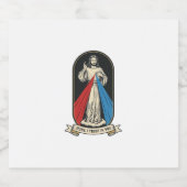 Göttliche Barmherzigkeit Jesus Vintage Schaumweinetikett (Einzelnes Label)
