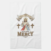 Göttliche Barmherzigkeit Jesus Vintage-Stich relig Geschirrtuch (Vertikal)