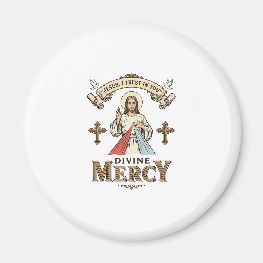 Göttliche Barmherzigkeit Jesus Vintage-Stich relig Magnet (Vorne)