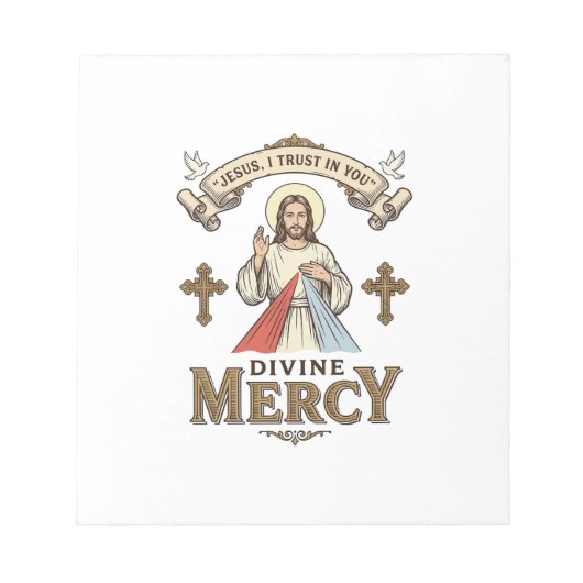 Göttliche Barmherzigkeit Jesus Vintage-Stich relig Notizblock (Vorderseite)