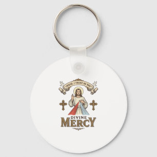 Göttliche Barmherzigkeit Jesus Vintage-Stich relig Schlüsselanhänger