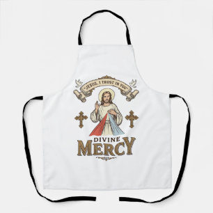 Göttliche Barmherzigkeit Jesus Vintage-Stich relig Schürze