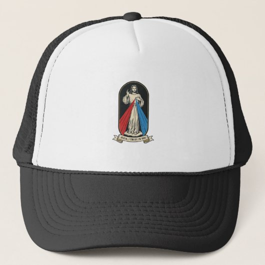 Göttliche Barmherzigkeit Jesus Vintage Truckerkappe (Vorderseite)