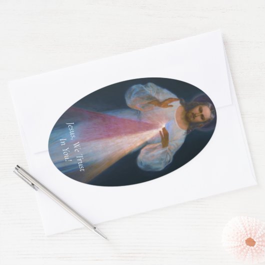 göttliche Barmherzigkeit Ovaler Aufkleber (Umschlag)