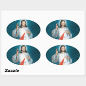 göttliche Barmherzigkeit Ovaler Aufkleber (Blatt)