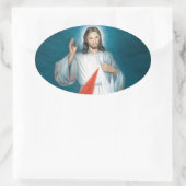 göttliche Barmherzigkeit Ovaler Aufkleber (Tasche)