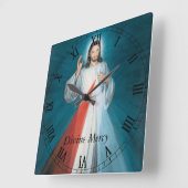 Göttliche Barmherzigkeit Quadratische Wanduhr (Winkel)