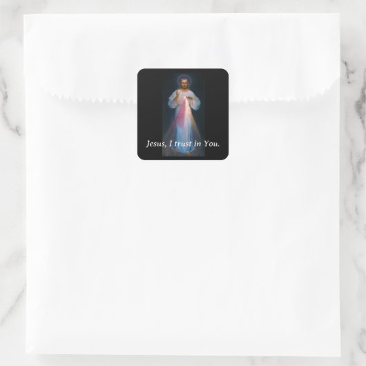 Göttliche Barmherzigkeit Quadratischer Aufkleber (Tasche)
